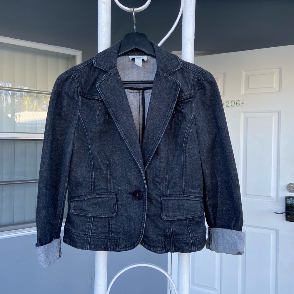 Ann Taylor Loft Denim Blazer Jacket, Size 4